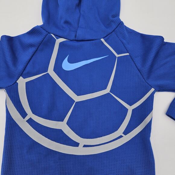 Nike Boys 2T Waffle Knit Hooded Shirt Dry Fit Logo Soccer Graphic Just Do It - Picture 5 of 10